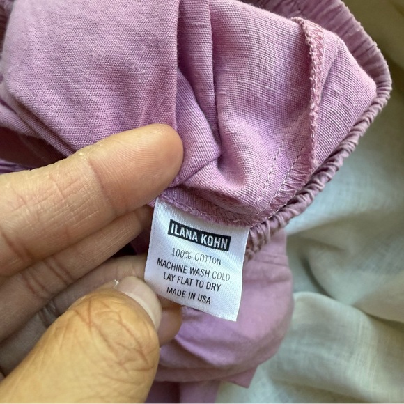 ILANA KOHN lilac lavender pink purple cotton balloon barrel wide leg pants - Picture 7 of 7